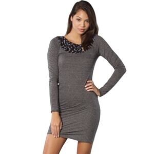 Free People Virendra Dress Long Sleeve Crochet Asymmetrical Tunic Size Large